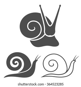 Snail icon set. Isolated snail on white background
