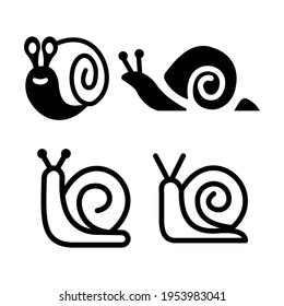 Snail icon set isolated vector illustration. High quality black style vector icons