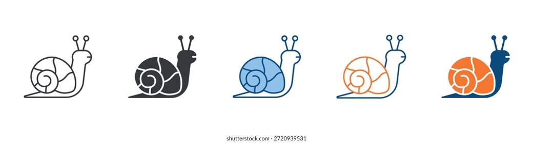 Conjunto de iconos de caracol Colección de estilo múltiple