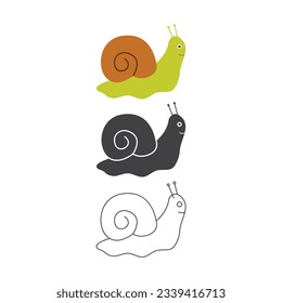 Snail Icon Set Vector Design.