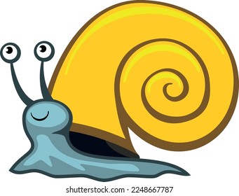 Snail icon. Shell animal. Funny cartoon character
