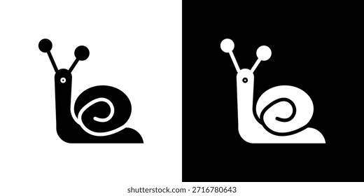 Snail icon silhouette vector illustration isolated flat style