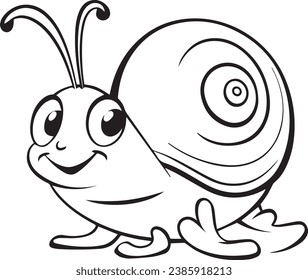 snail icon  simple outline vector