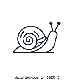 Icono de caracol, babosa. Invertebrados de moluscos. Ilustración vectorial aislada