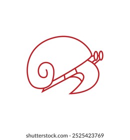 Snail icon, slug. Simple moving snail symbol shelled gastropod Animal logo pictogram. mollusk invertebrates. Outline style. stroke Vector.