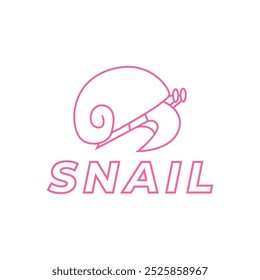Snail icon, slug. Simple moving snail symbol shelled gastropod Animal logo pictogram. mollusk invertebrates. Outline style. stroke Vector.