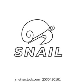 Snail icon, slug. Simple moving snail symbol shelled gastropod Animal logo pictogram. mollusk invertebrates. Outline style. stroke Vector.