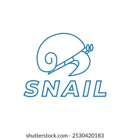 Snail icon, slug. Simple moving snail symbol shelled gastropod Animal logo pictogram. mollusk invertebrates. Outline style. stroke Vector.