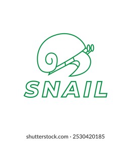 Snail icon, slug. Simple moving snail symbol shelled gastropod Animal logo pictogram. mollusk invertebrates. Outline style. stroke Vector.