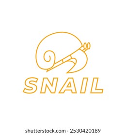 Snail icon, slug. Simple moving snail symbol shelled gastropod Animal logo pictogram. mollusk invertebrates. Outline style. stroke Vector.