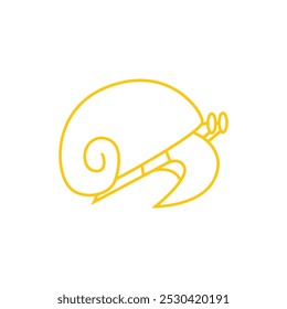 Snail icon, slug. Simple moving snail symbol shelled gastropod Animal logo pictogram. mollusk invertebrates. Outline style. stroke Vector.