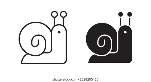 Snail icon in solid and stroke style.