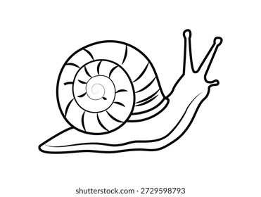 Schneckensymbol mit Spiralschale und Antennen