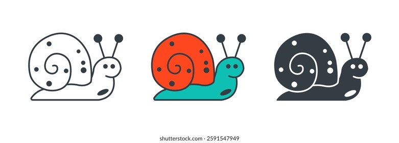 Snail icon symbol vector illustration isolated on white background