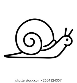 Snail icon, symbolizing slowness, patience, and spiral shell creatures.