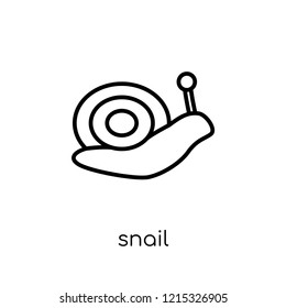 Snail icon. Trendy modern flat linear vector Snail icon on white background from thin line animals collection, editable outline stroke vector illustration