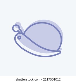 Snail Icon in trendy two tone style isolated on soft blue background
