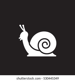 Snail icon vector, filled flat sign, solid pictogram isolated on black. Symbol, logo illustration