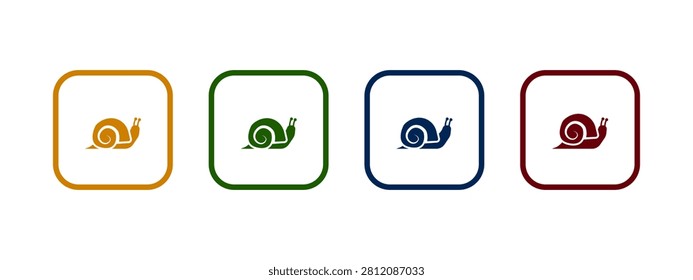 snail icon vector illustration. snail icon in different color design.