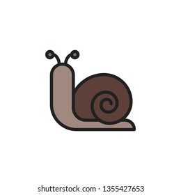 Snail Icon Vector Illustration in Filled Style for Any Purpose