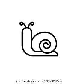 Snail Icon Vector Illustration in Line Style for Any Purpose