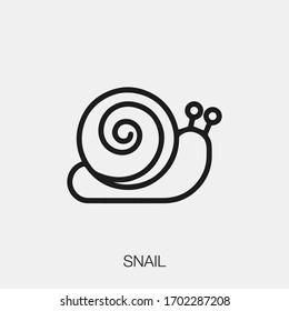 snail icon vector. Linear style sign for mobile concept and web design. snail symbol illustration. Pixel vector graphics - Vector.