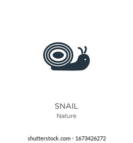 Vector de icono de caracol. Icono de caracol plano de moda de la colección natural aislado en fondo blanco. La ilustración vectorial se puede utilizar para diseño gráfico web y móvil, logotipo, eps10