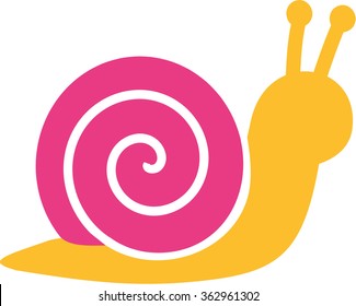 Snail icon in yellow and pink