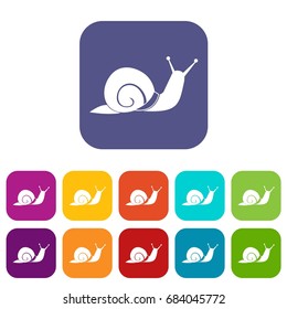 Snail icons set
