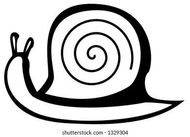 snail illustration in black and white