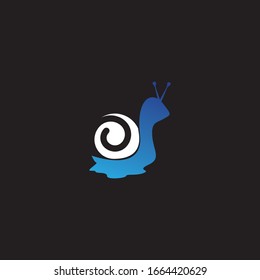 Snail image vector logo template illustration on black background