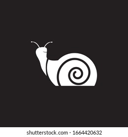 Snail image vector logo template illustration on black background