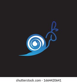 Snail image vector logo template illustration on black background