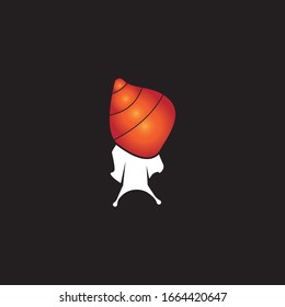 Snail image vector logo template illustration on black background