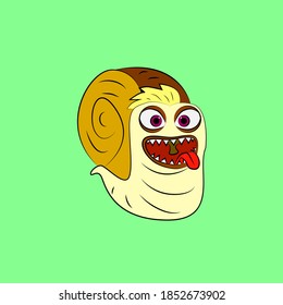 snail laughing out loud, streetwear or t-shirt design