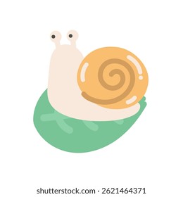 Snail and leaf illustration material