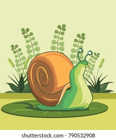 snail and leaves stock image