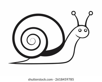 The snail line art vector on white background
