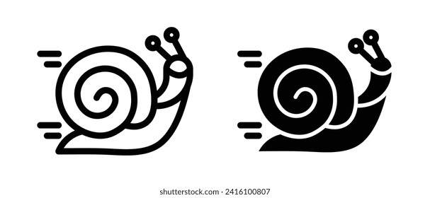 Snail Line Icon. Snails Speed Icon in black and white Color.