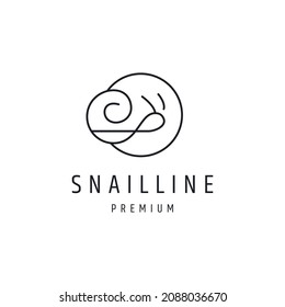 Diseño del logotipo de la línea de caracol con arte de línea sobre fondo blanco
