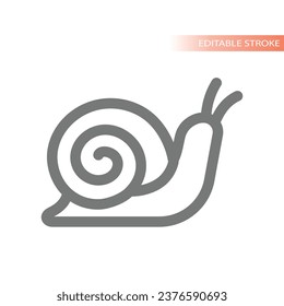 Icono de vector de línea de escape. Concha Helix, símbolo de velocidad.