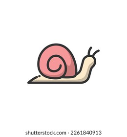 Snail Lineal Color Icon Vector Illustration - Spring Season Icon Concept.