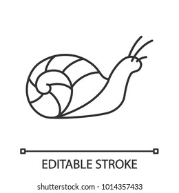 Snail linear icon. Thin line illustration. Slug. Contour symbol. Vector isolated outline drawing. Editable stroke