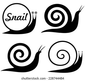 Snail logo. Abstract snails on white background