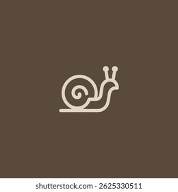 Snail logo in clean and minimalist line art style.