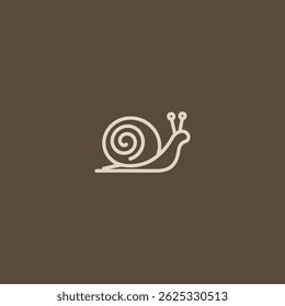 Snail logo in clean and minimalist line art style.