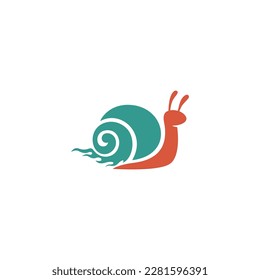 Snail logo with colored on white background