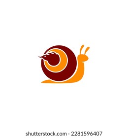 Snail logo with colored on white background