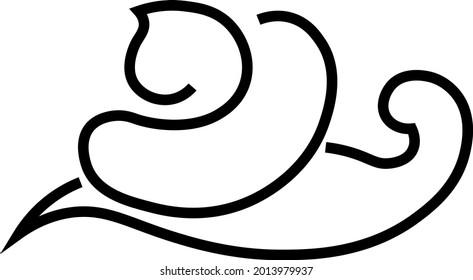 Snail logo depicted in an abstract and attractive way. the snail brings ice cream.