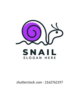 Snail logo design, line style, template, illustration